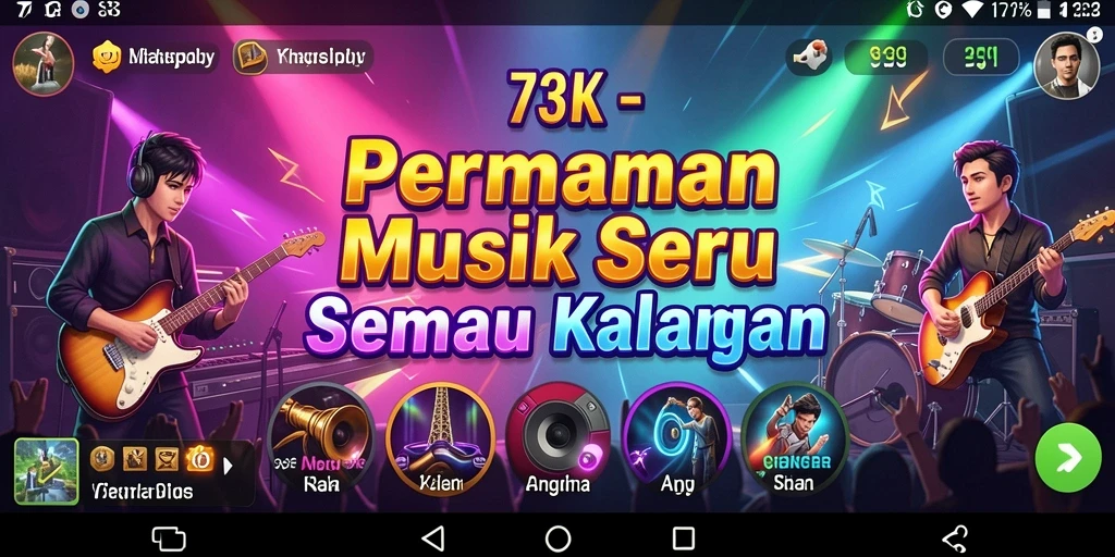 Screenshot utama 73K menampilkan gameplay yang seru dan interaktif.