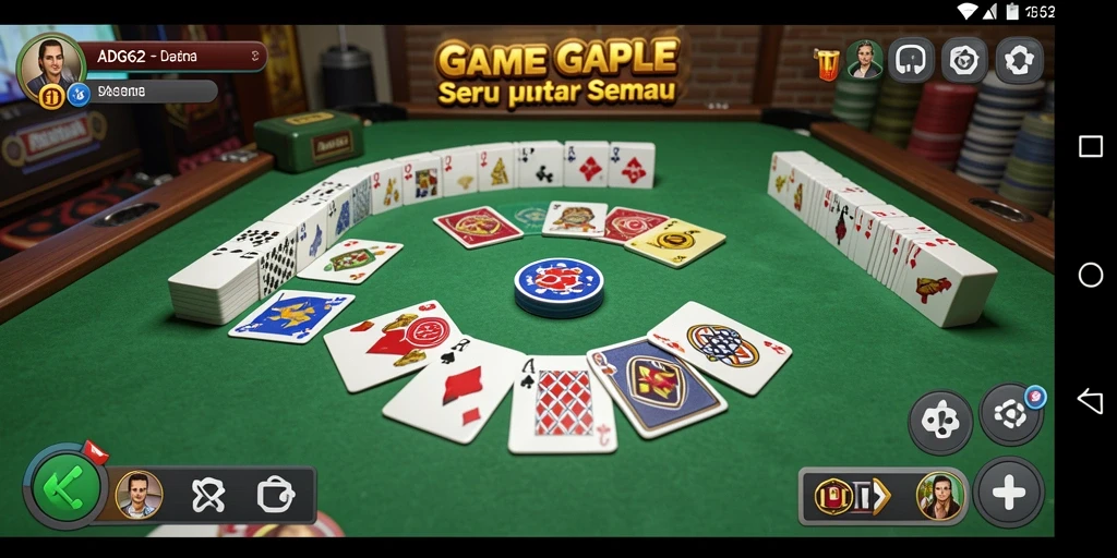 Screenshot gameplay Gaple ADG62 dengan grafis menarik.
