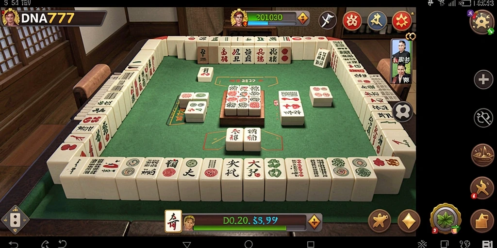 Tampilan game Mahjong seru dalam DNA777 dengan grafis menarik.
