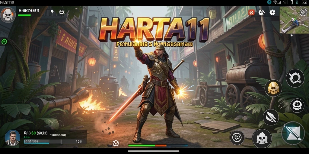 Screenshot utama HARTA11 menunjukkan gameplay simulasi yang mendalam dan interaktif.