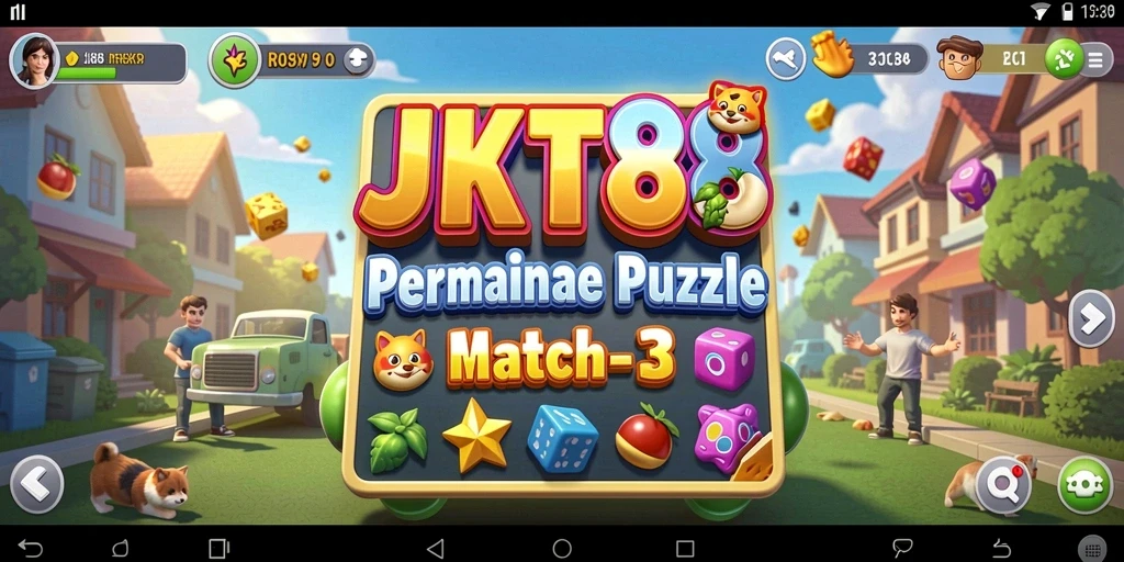 Tampilan gameplay JKT88 dengan kombinasi warna ceria.