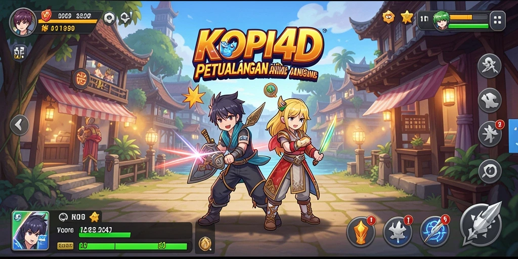 Tampilan gameplay menarik KOPI4D dengan karakter anime dinamis.