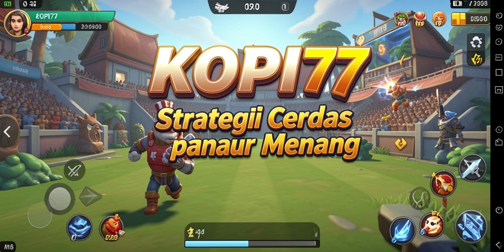 Tampilan gameplay KOPI77 yang menunjukkan pertempuran strategi yang seru.