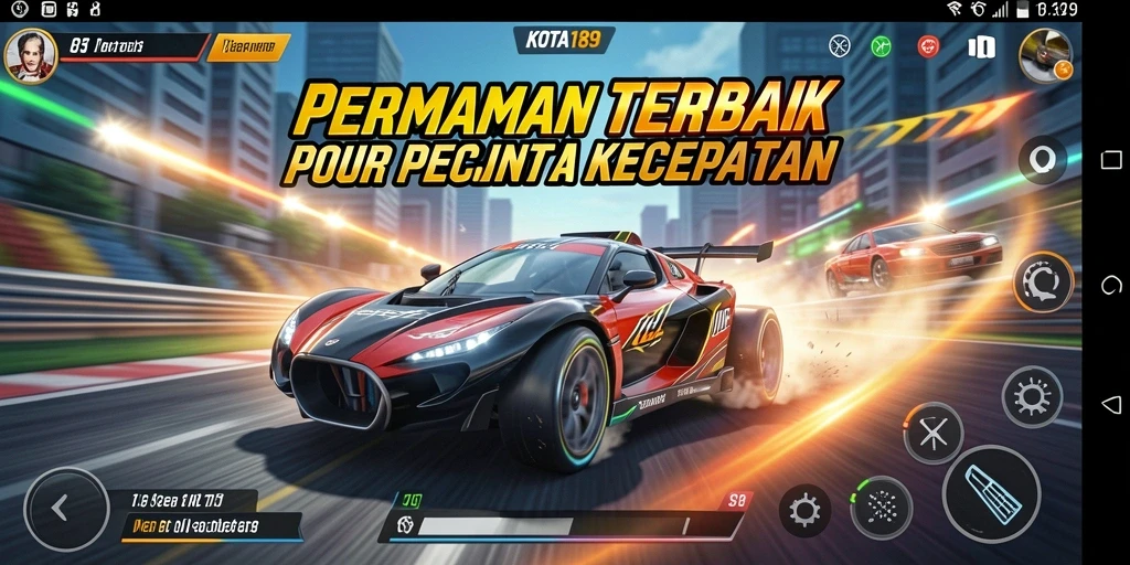 Tampilan gameplay KOTA189 yang menegangkan dalam balapan penuh aksi.