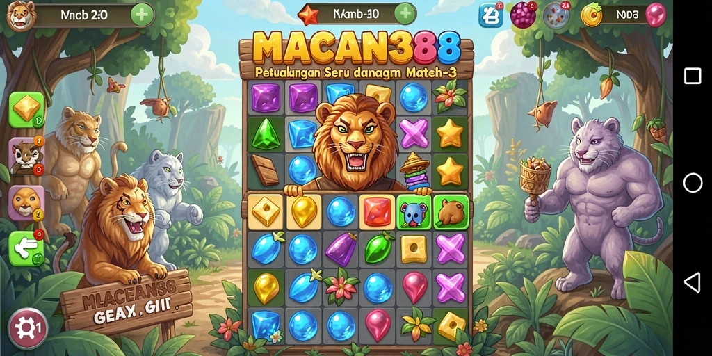 Screenshot utama dari gameplay seru game Match-3.