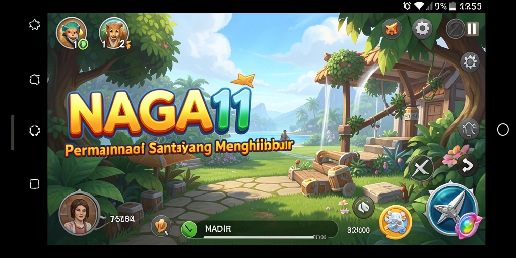 Tampilan gameplay NAGA11 yang penuh warna dan menarik.