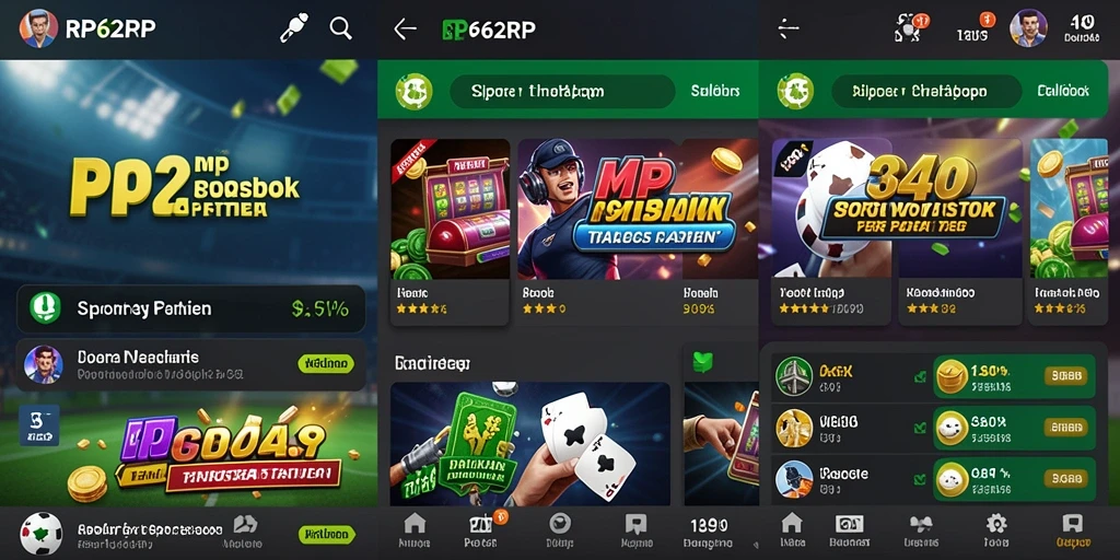 Screenshot utama RP62RP menampilkan antarmuka taruhan yang menarik.