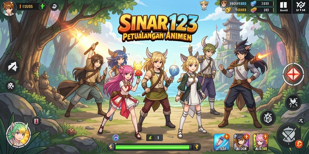 Screenshot menunjukkan aksi pertarungan karakter Anime dalam SINAR123.