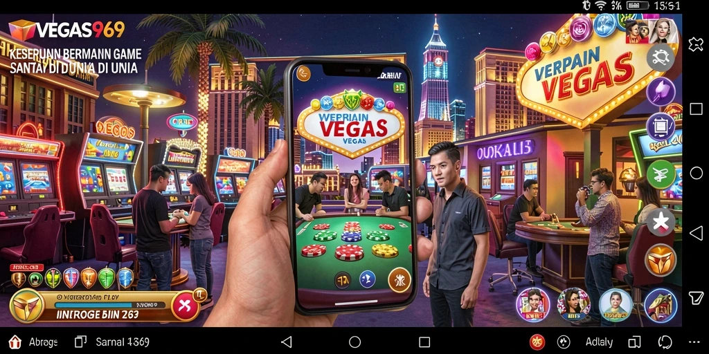 Tangkapan layar menunjukkan gameplay VEGAS969 yang menarik dan penuh warna.